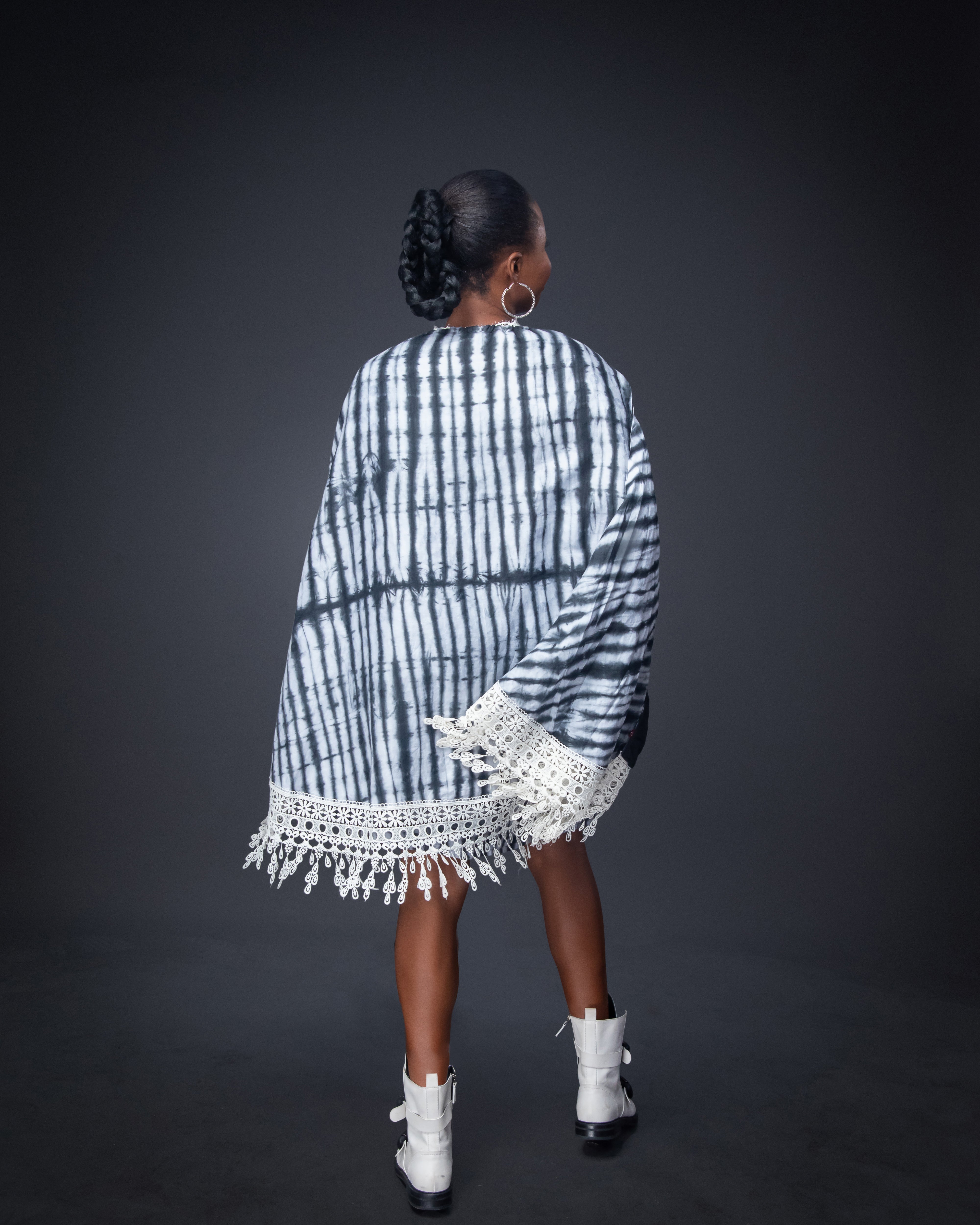 Black Adire Skirt Set Short