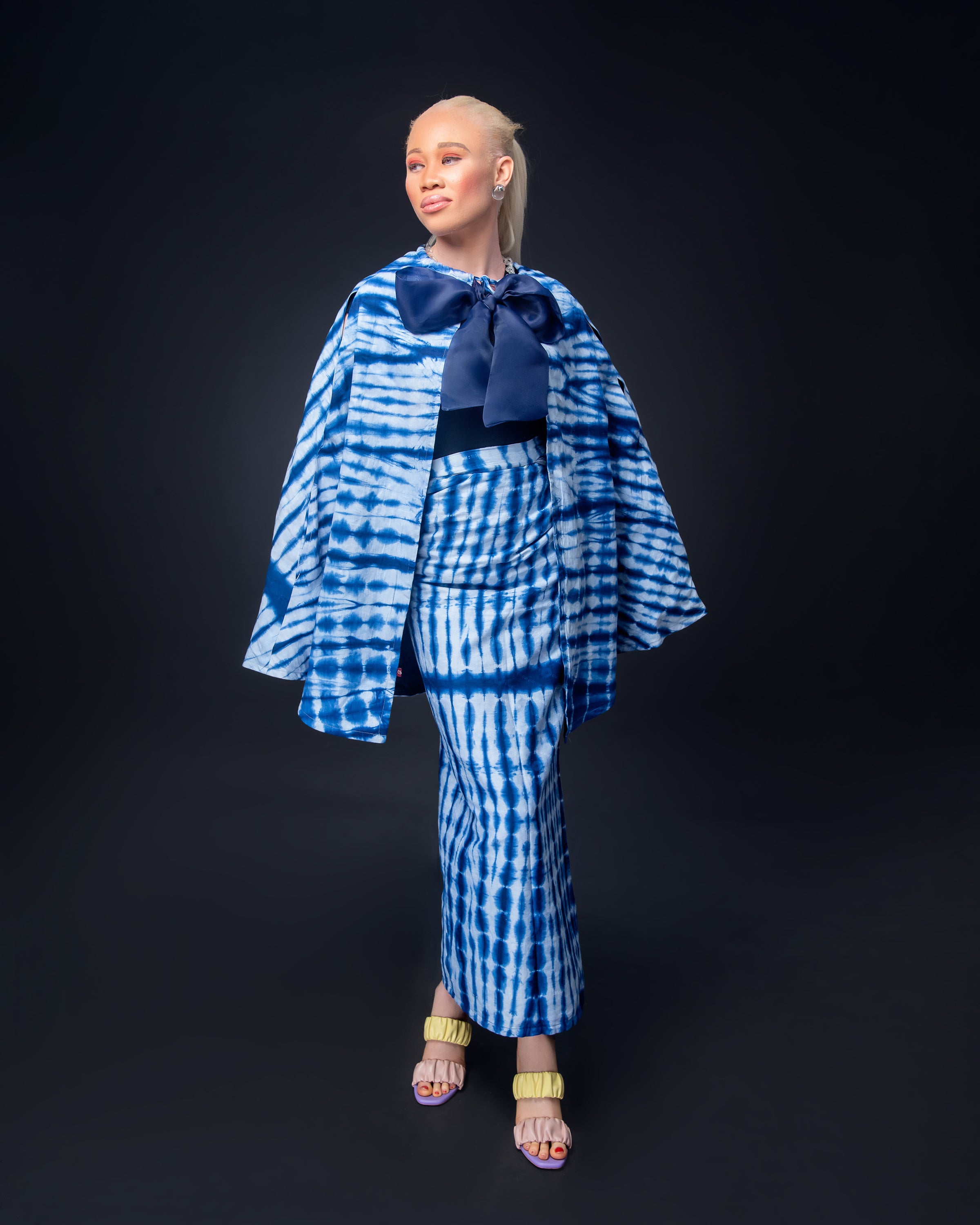 Adire Wrapped Skirt Set Long