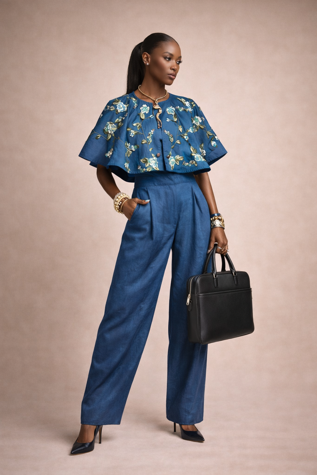 Raw Silk Capelette set(long)