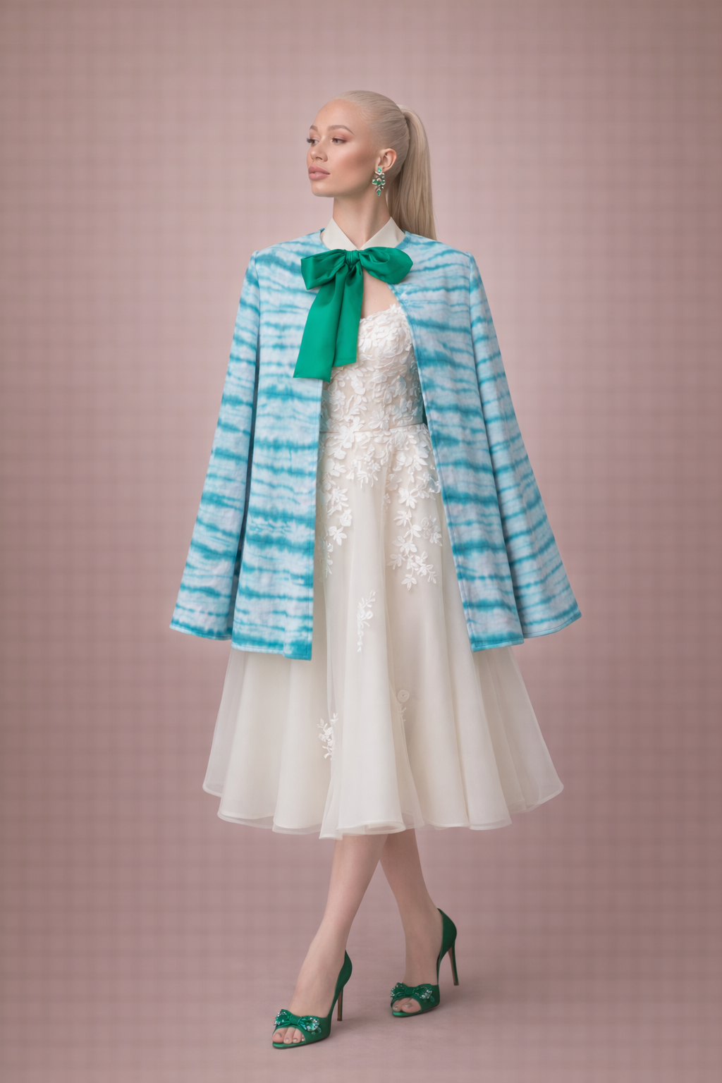 Green Adire Set Skirt Short (Broom Stick)