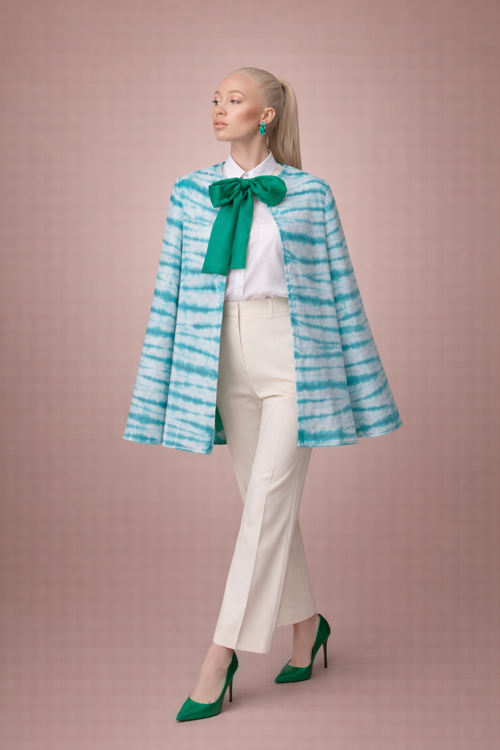 Green Adire Set Skirt Short (Broom Stick)