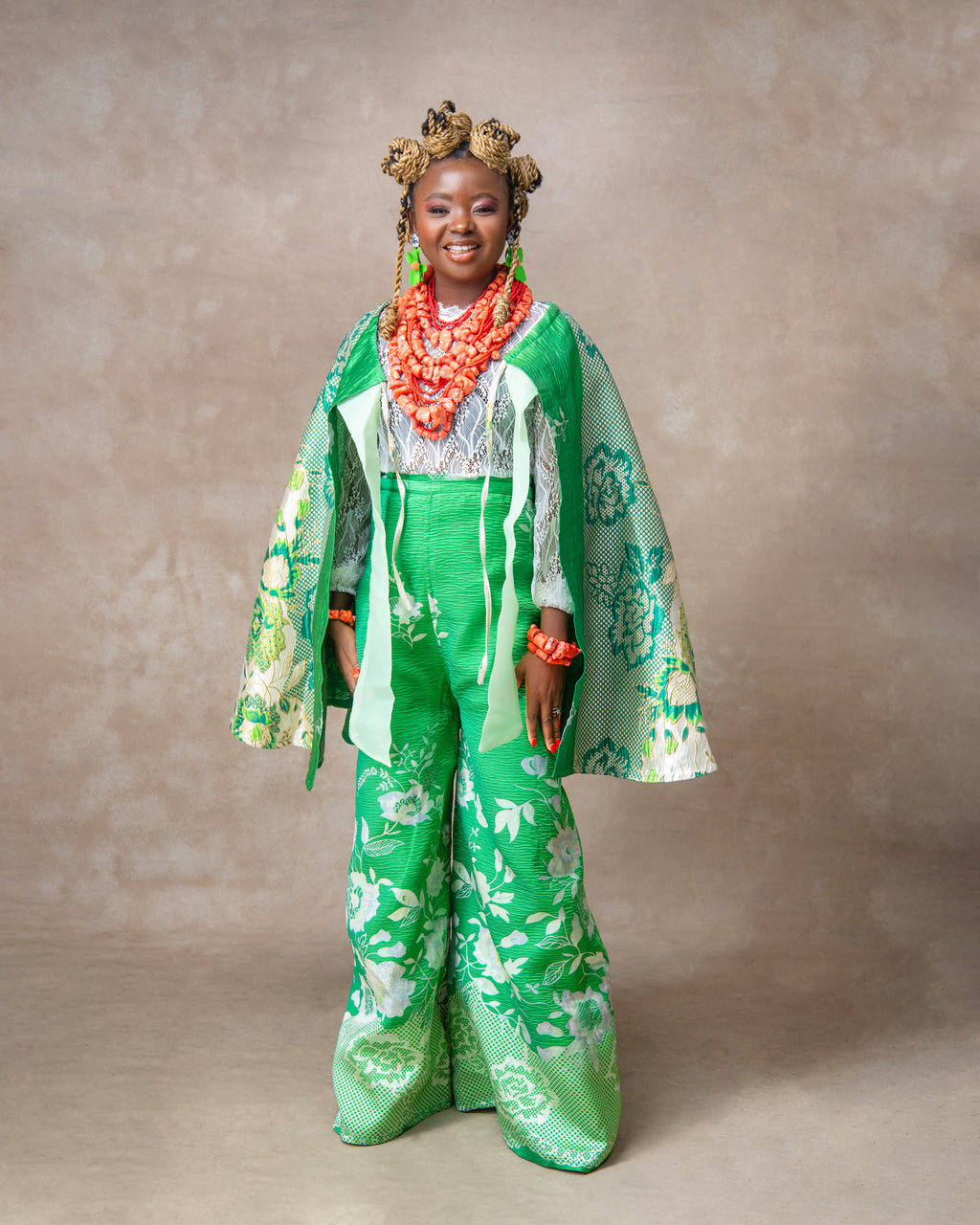 Gold and Green Classic Trouser Wrap Set