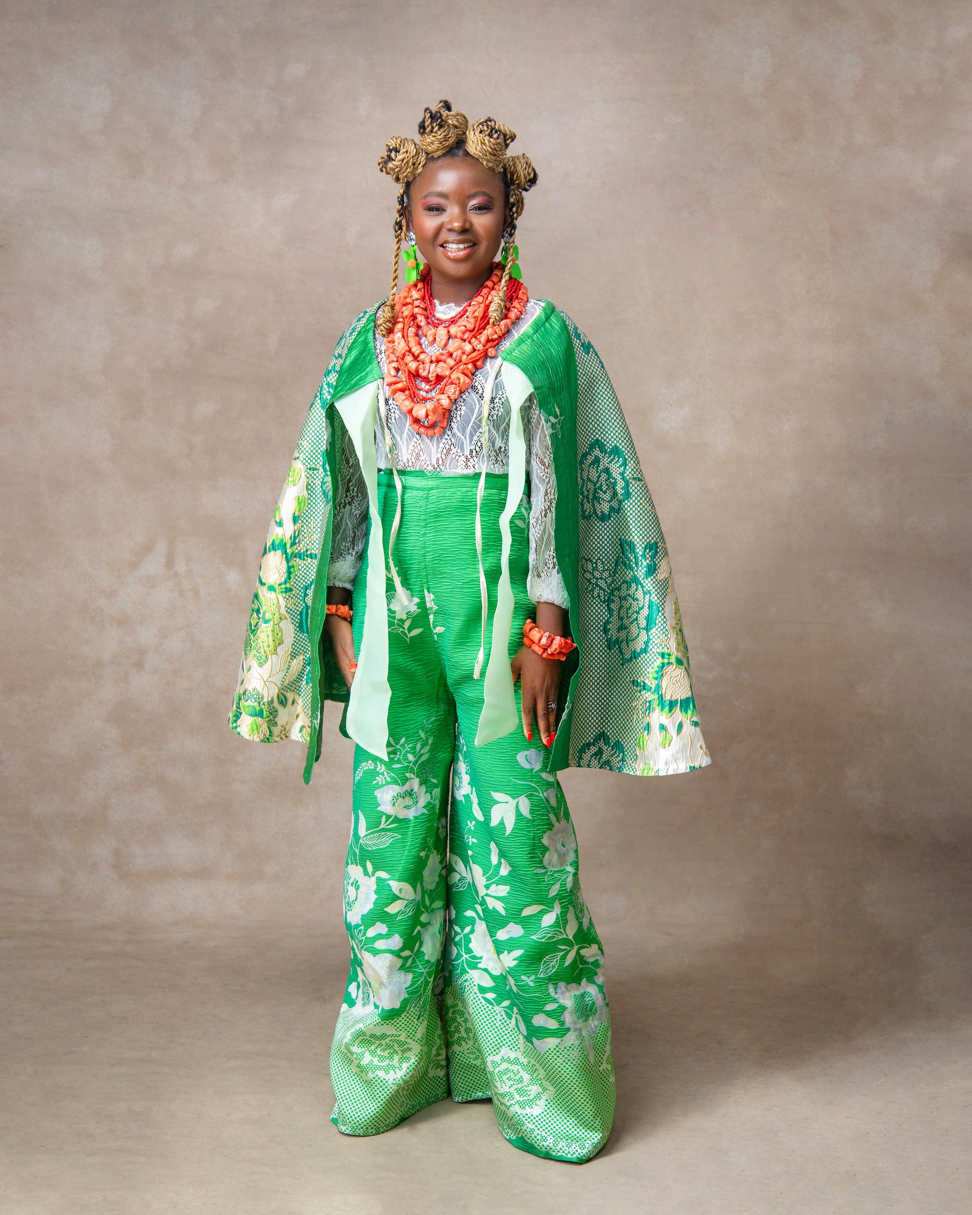 Gold and Green Classic Trouser Wrap Set