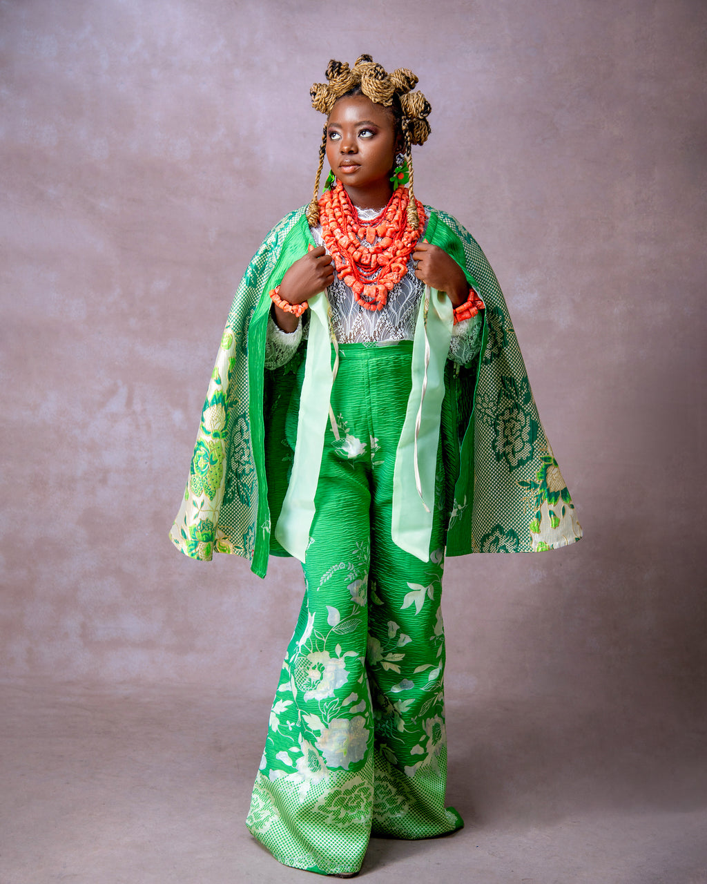 Gold and Green Classic Trouser Wrap Set